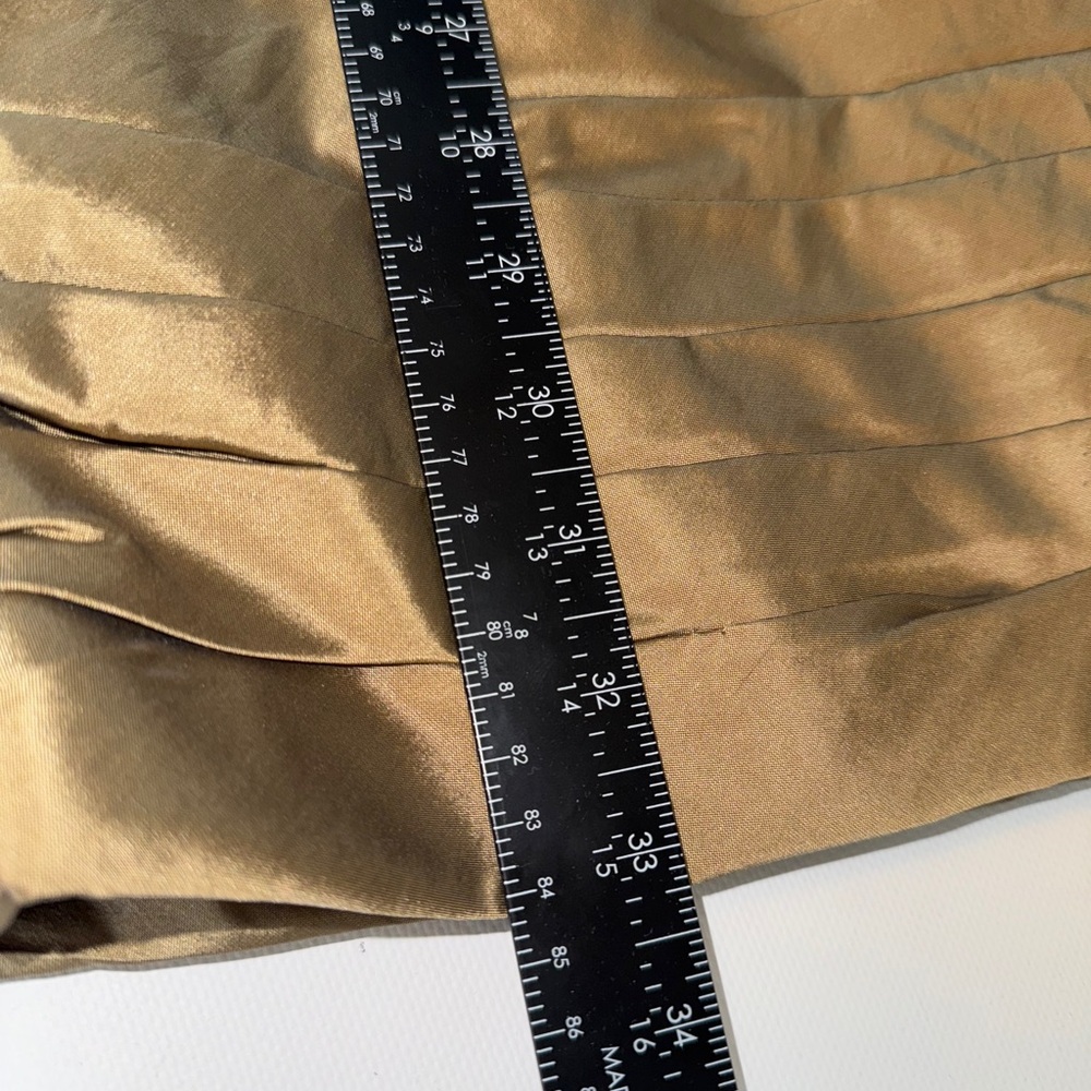 Strapless Gold Ruched Bodycon Dress - Picture 10 of 12